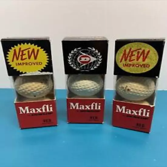 Dunlop Maxfli New Improved Red Golf Balls 3 Sleeve of 9 in Box Vintage ⛳️