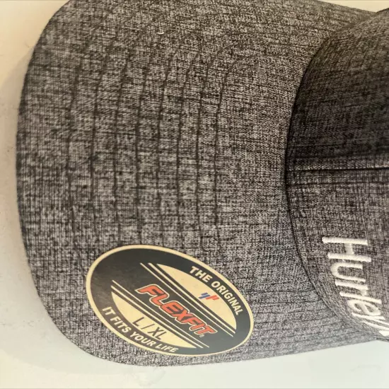 HURLEY BEIGE CORP TEXTURES HAT Cap SIZE L/XL Large X-Large Gray White )( NWT