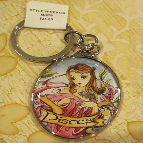 1990’s Isabella Fiore Tattoo Printed Zodiac Sign Keychain - RARE MSRP $25.00 NWT