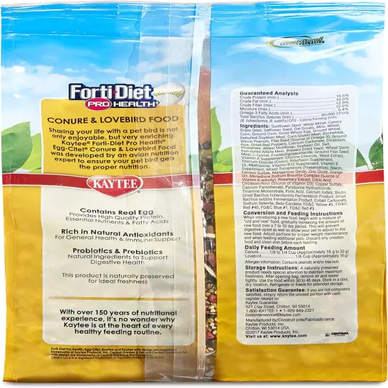 Forti-Diet Pro Health Egg-Cite Pet Conure & Lovebird Food, 3 Pound