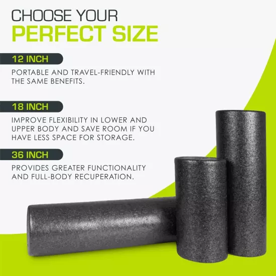 ProsourceFit High Density Foam Rollers 18 - inches long, Firm Full Body Athle...