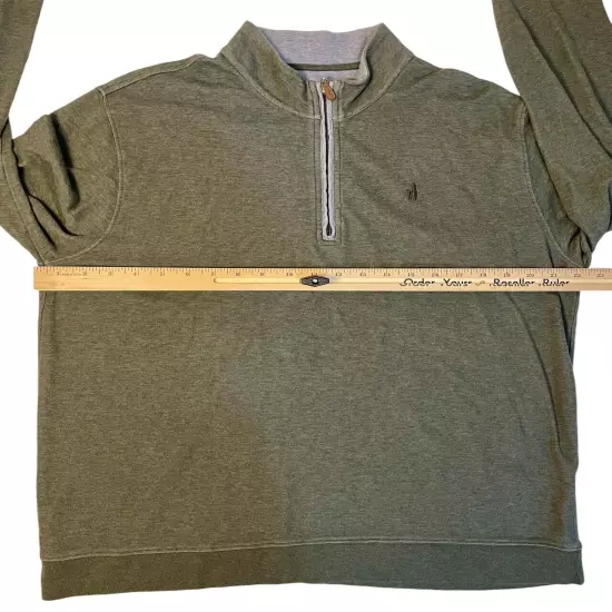 Johnnie O Sweater Men’s Large Green Gray Pullover Sweatshirt Performance Golf