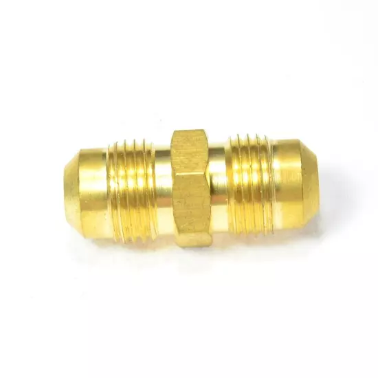 3/8 Male Flare Straight Union Sae 45 Coupling Brass Fitting Propane Natural Gas