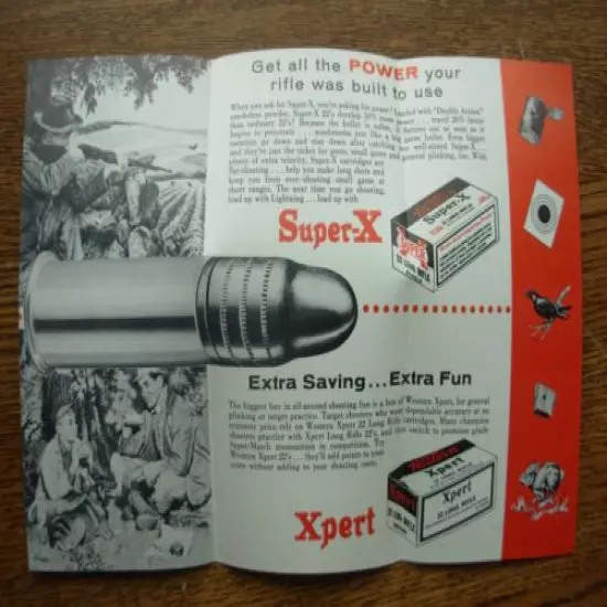 VINTAGE WESTERN SUPER X XPERT BROCHURE 22 RIM FIRE FORM 2286 