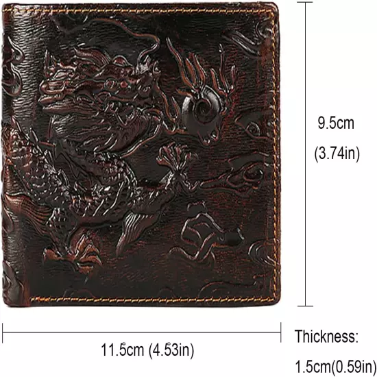 Dragon Wallet Cool Wallets for Men Leather Wallet Credit Card ID Wallet Pocket