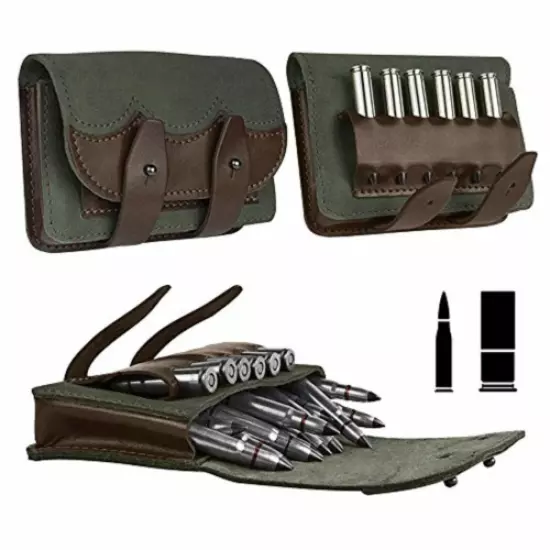 New Quality Leather Rifle Cartridge Holder Pouch Belt Ammo 30 Shells.US Seller.