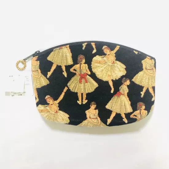 Belle Branche Pouch, Ballerina Pattern, Black, Made in Japan with Belgian Fabric