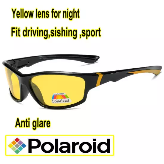 HD Night Driving Glasses Yellow Anti Glare Vision Tinted Unisex Sunglasses