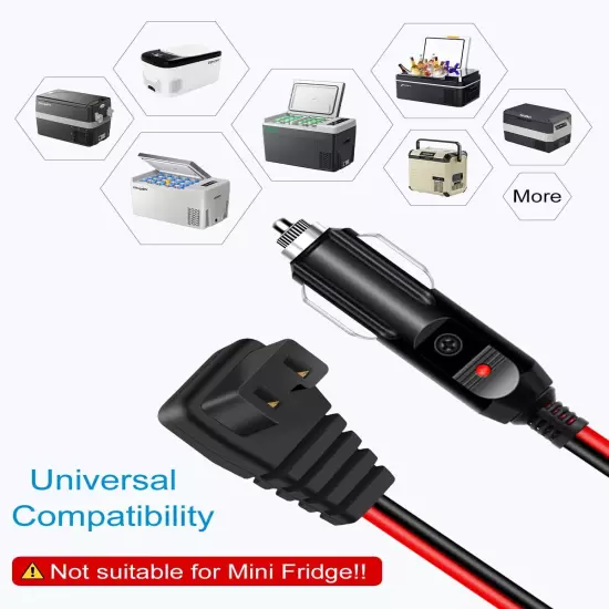 Car Refrigerator Power Cord DC 12V/24V Heavy Duty Car Cigarette Lighter for F