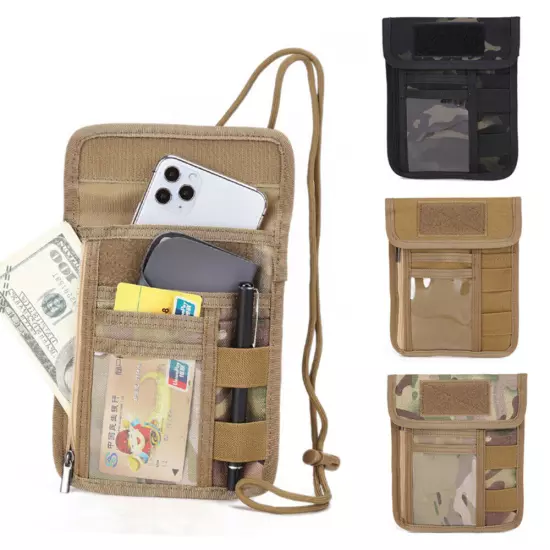 Tactical ID Card Case Holder Neck Lanyard Credit Card Organizer Wallet Pouch