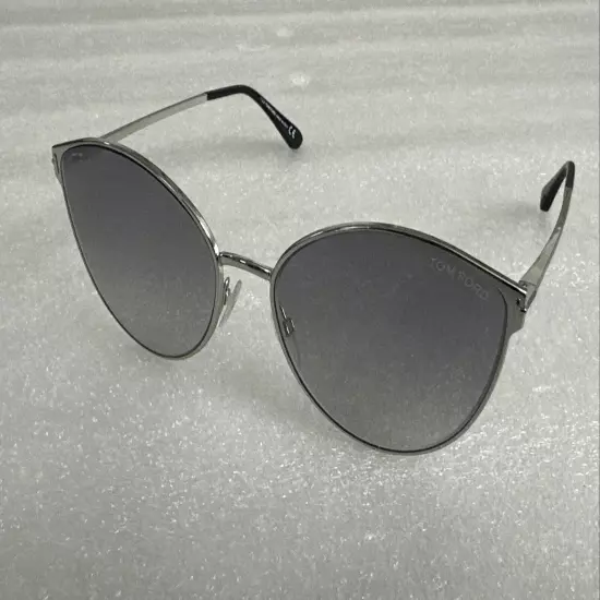 Tom Ford TF654 18C Sunglasses Silver Frame Gray Lens 60-16-140 DEMO