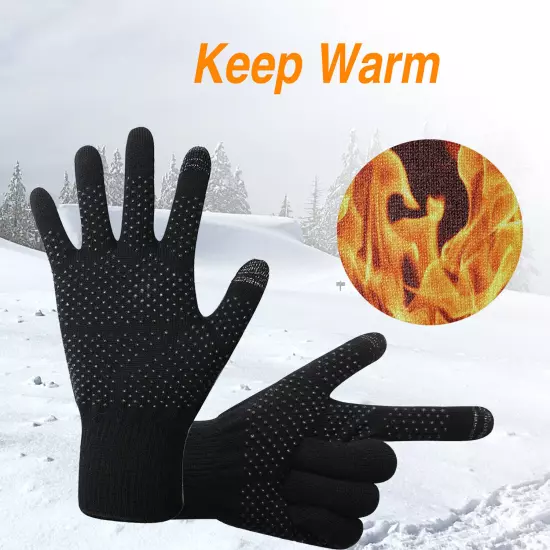 EvridWear Men Women Merino Wool Knit Liner Gloves Finger/Fingerless/Touchscreen