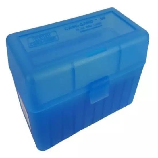 MTM 50 Round Flip-Top 270 Win 280 Rem 30-06 Rifle Ammo Box - Clear Blue (4 Pack)