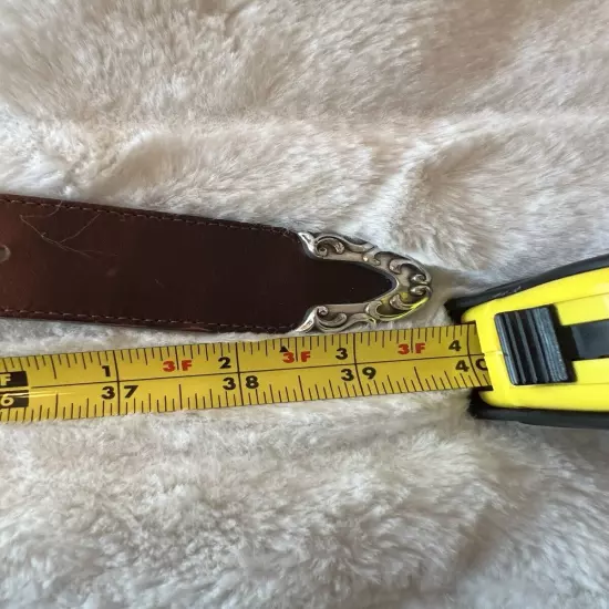 *NWT* Vtg 1997 Nadin USA, Western Leather Belt, Brown with silver accents