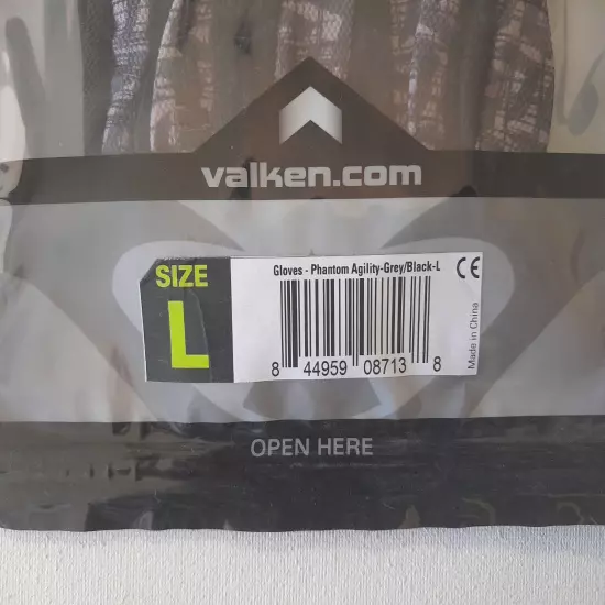 Valken Phantom Agility Gloves Grey/Black L New in Package