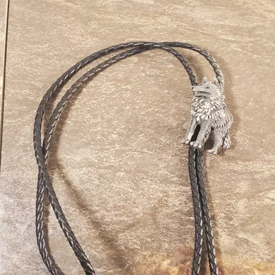 Wolf Bolo Tie - Mountain Wolf Pewter Bolo Tie - Hat Accent - Necklace