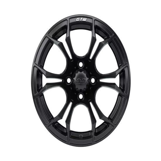 Set of 4 GTW 14" Spyder Matte Black Golf Cart Wheels on 23" All Terrain Tires