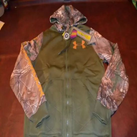 NWT MSRP $99 Mens Under Armour Infrared Cold Gear Realtree Camo Hoodie Jacket 