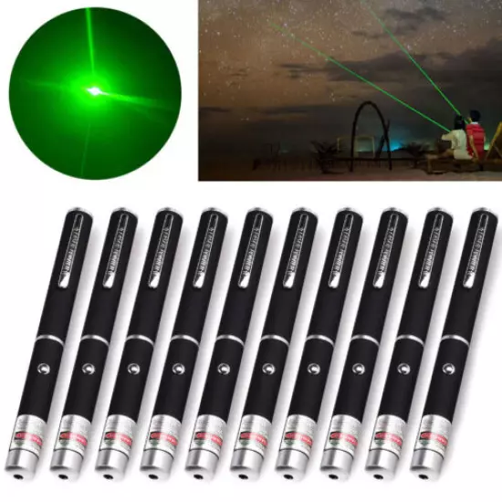 10PCS 532nm 5mW Green Laser Pointer Pen Visible Beam Light Lazer For Pet/Office