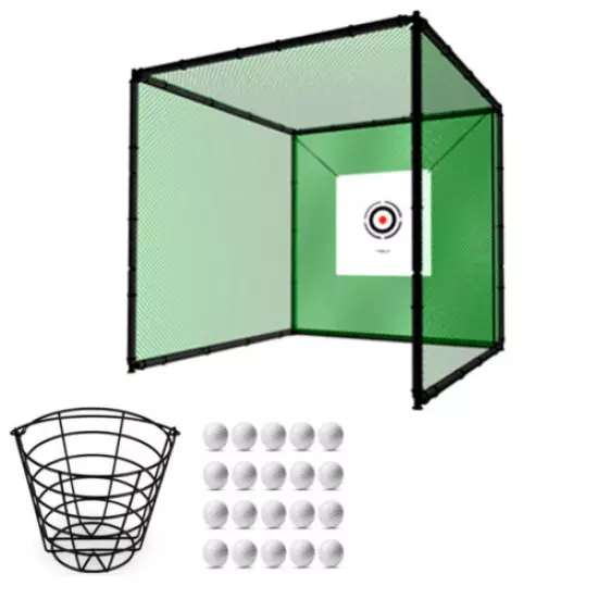 Foldable Golf Hitting Cage Beginner Practice Training Target with Sponge sleeve