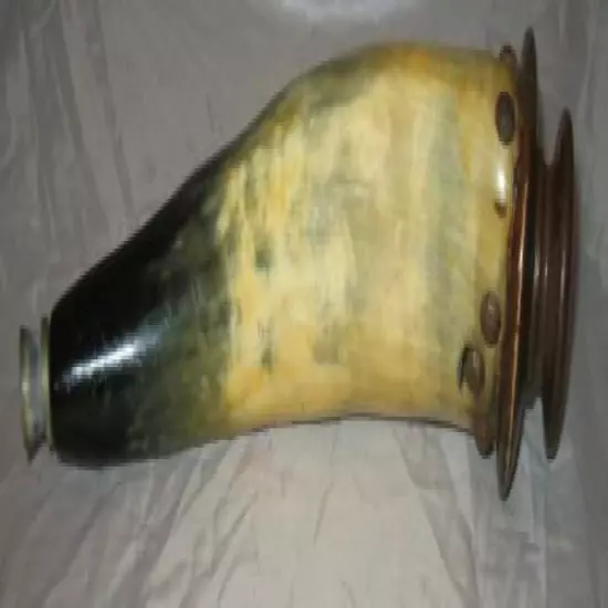 VINTAGE POWDER HORN MUZZLE LOADER BLACK POWDER