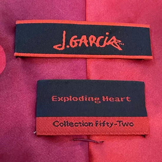 J. Garcia Exploding Heart Collection Fifty Two Red Purple Silk Made In China