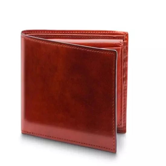 Bosca Leather Credit Wallet w/ID Passcase + RFID Color Cognac NEW