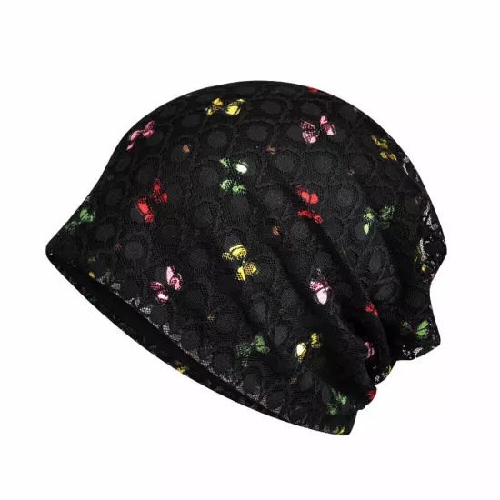 Women's Floral Lace Beanie Hat Cancer Chemo Cap Turban Multiple Colors Headwear