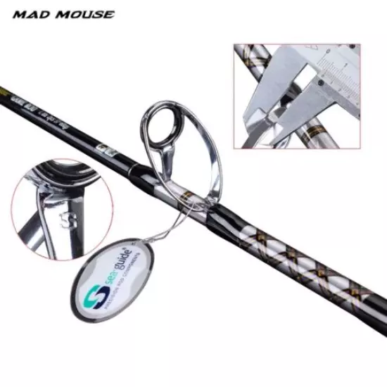 Fishing Rod Spinning Casting High Carbon Big Game Boat Powerful 37-60kg Max Drag