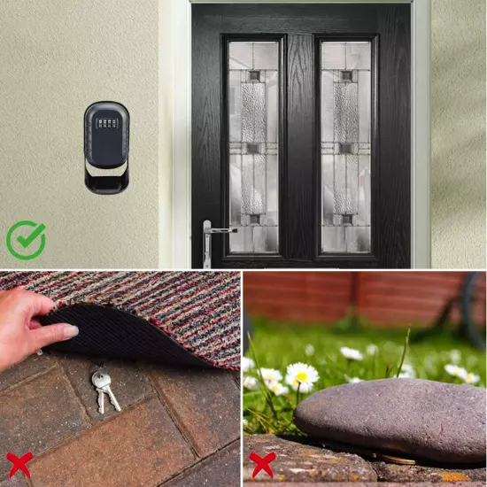 Key Safe Lock Box Wall Mount Outdoor Waterproof Combination Lockbox with Rese...