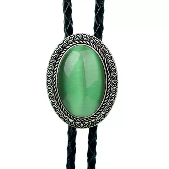 Natural Agate Stone Bolo Tie for men Handmade Oval Shape Western Cowboy Bola tie