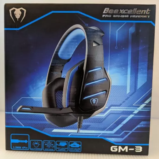 Brand New Wired Gaming Headset W/Mic Beexcellent GM-3 Pro LED Lights GM-3