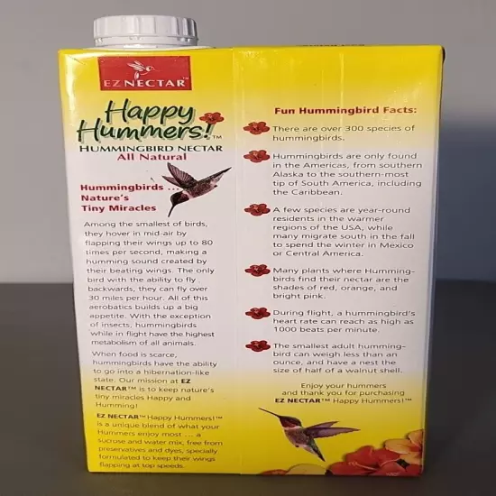 Hummingbird Nectar Happy Hummers! All Natural 1 Liter