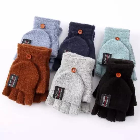 NEW Unisex Mitten Gloves Fingerless Insulated Knit Winter Gloves Men Women Warm□