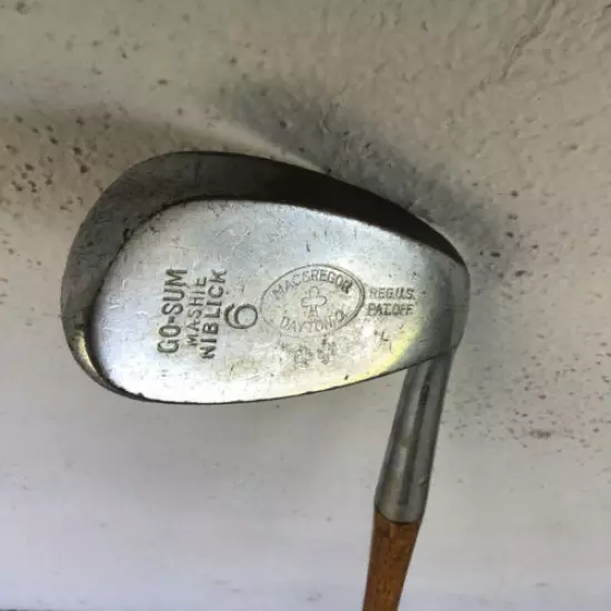 Go-Sum Mashie Niblick Pitching Iron 6 Forged Hickory Shaft MacGregor Right Hand