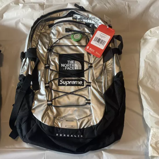 Supreme NY X TNF SS18 The North Face Borealis Metallic Backpack SILVER NWT