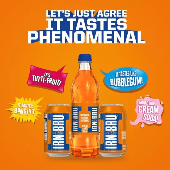 Thirst-Quenching Irn Bru - Original Flavor Soft Drink, 12 Bottles of 16.9 oz