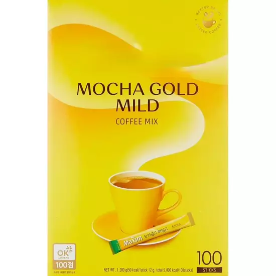 Maxim Mocha Gold Mild Coffee Mix Instant 100 Sticks Box - Free Shipping USA