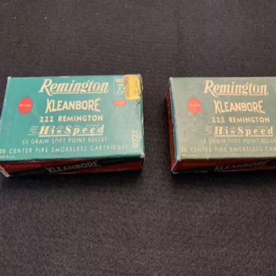 Assortment of 6 Vintage Remington Kleanbore Rifle & Pistol Ammunition Boxes