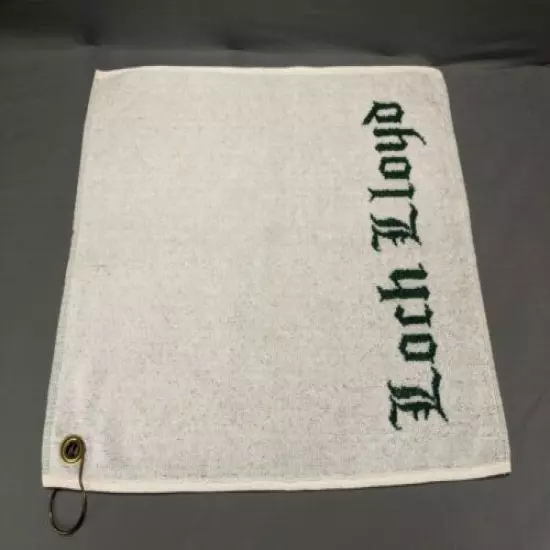 LOCH LOYD KC Qti Sports Inc Clip On Golf Towel 100% Cotton White Green EUC 