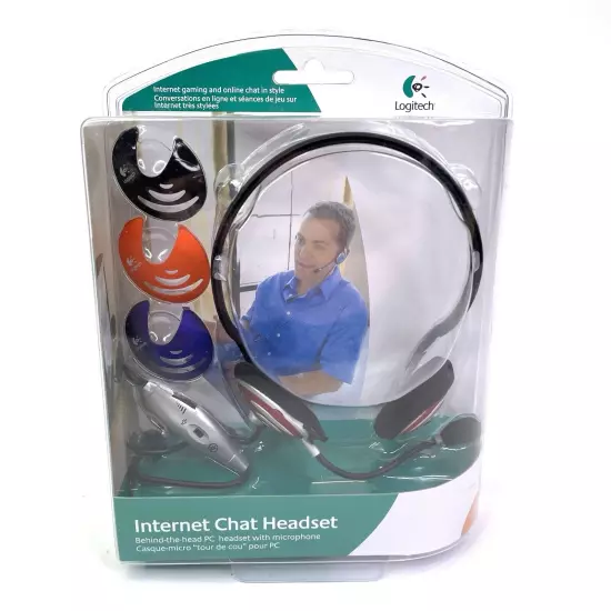 Logitech Internet Chat Headset Behind the Head Multicolored Computer New Sealed