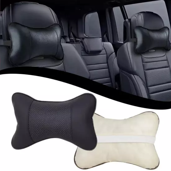 Car Neck Pillows Both Side Pu Leather Headrest For Head Pain Car Pillow C7X2