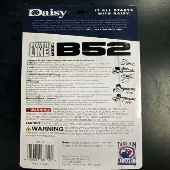 Daisy B52 Powerline Slingshot with Wrist Brace - 998152-506