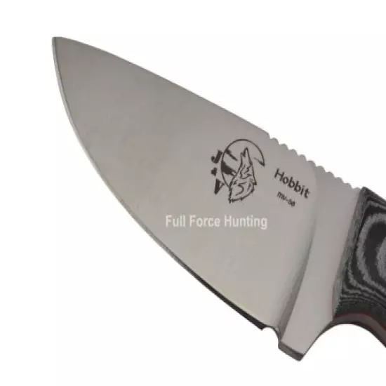 J&V Adventure Knives Black Hobbit Full Tang Fixed Blade Utility Skinning Knife