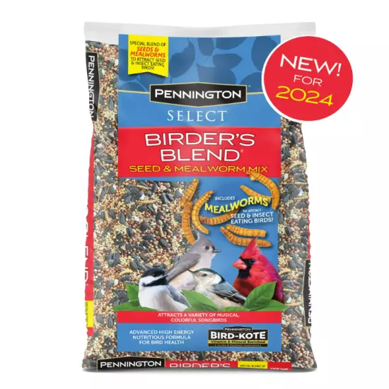 Pennington Select Birder's Mealworm Blend Dry Wild Bird Seed and Feed 40 lb. Bag