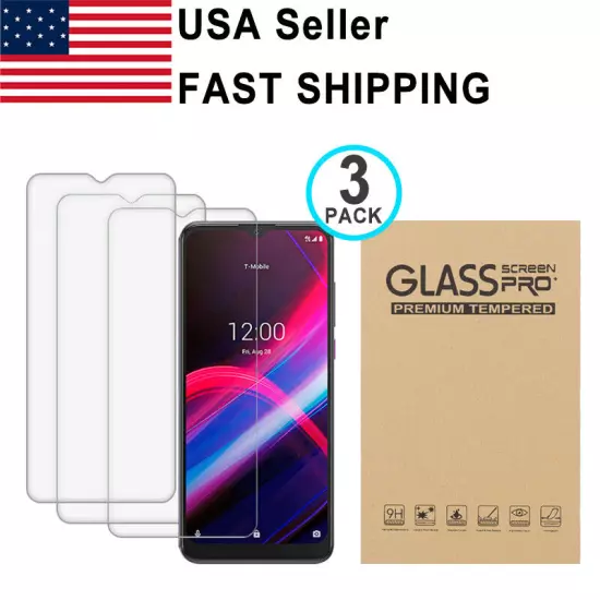 3PK Tempered Glass Screen Protector For T-Mobile Revvl 4 4+ 5G V+ 6 6X Pro 5G