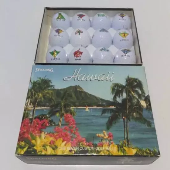 Amazing Vintage Spalding HAWAII Custom Print Golf Balls / Brand New / 12 Count