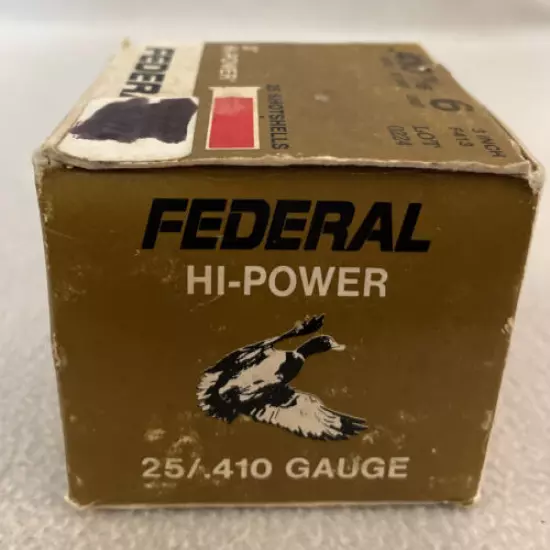 Vintage Federal Hi Power .410 No. 6 - 3" Shot Shell Box - EMPTY BOX 