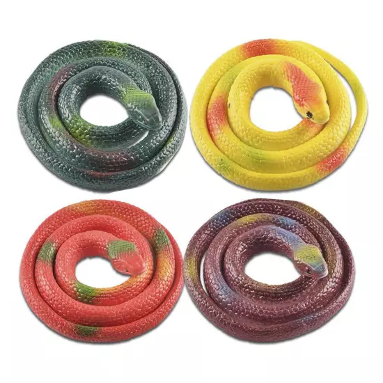 Rubber Snakes to Keep Birds Away - 4 Pieces Realistic Fake Snake Toys for Gar...