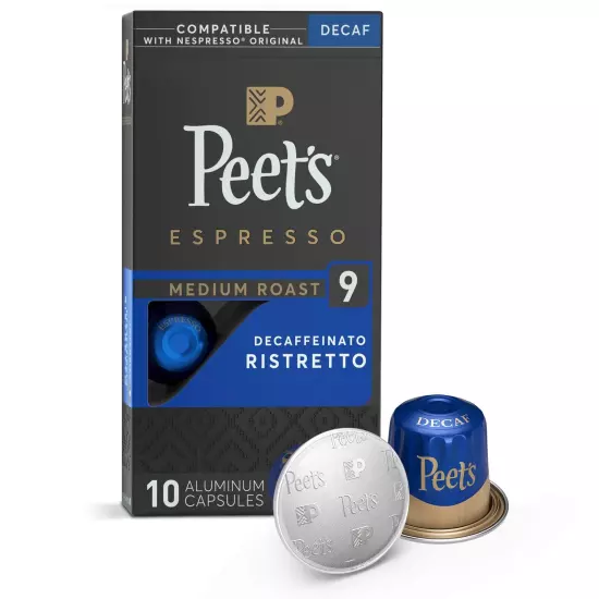 Espresso Capsules Decaffeinato Ristretto Intensity 9, Single Cup Coffee Pods,...